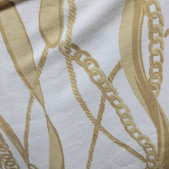 Lauren Ralph Lauren White Chainlink Print Tie Waist Dress Size XL Above Knee - Picture 8 of 11